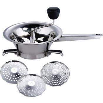 Menax - Pasapures Profesional en Acero Inoxidable - Modelo Italiano - 3 Discos - Ø 20 cm
