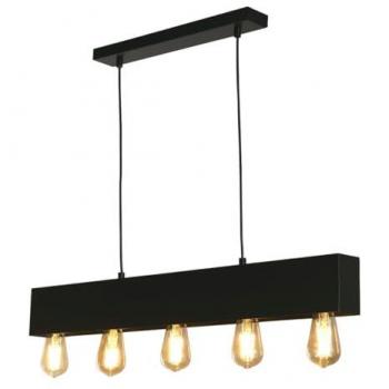 Lámpara colgante industrial tipo piano de 5 luces en metal negro mate - Searchlight