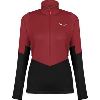 Forro Polar Salewa Puez Polarlite Half Zip Mujer Rojo Negro S