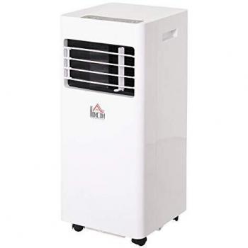 HOMCOM Aire Acondicionado Portátil 7000Btu 3 en 1 Refrigerador Deshumidificador y Ventilador con Temporizador LED y Mando a Distancia Silencioso 30,5x32,8x67,8 cm Blanco