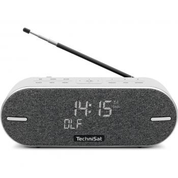 Altavoz Bluetooth Portátil con Radio Digital DAB+ (FM, Reloj, Despertador, Carcasa Impermeable, Memoria Favorita, Entrada Auxiliar, Batería 20 W) - Color Gris Claro