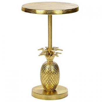 Mesa Auxiliar de Metal Dorado 29 x 29 x 49 cm Forma de Piña Glamour Pannouvre