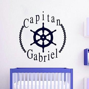 Adhesivos de pared personalizada nombre de la etiqueta de dirección de vinilo adhesivo del bebé niños de la guardería náutica del dormitorio del arte en murales US10