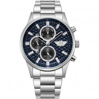 Reloj Police® PEWJK2229405 - Reloj de pulsera para hombre, diseño moderno y elegante, caja de acero inoxidable, correa de silicona negra, resistencia al agua hasta 50 metros, esfera analógica con