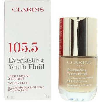 Clarins Everlasting Youth Fluid Illuminating and Firming Foundation SPF 15, 105.5 Flesh, 30ml