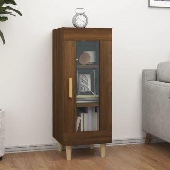 Aparador de madera contrachapada multicapa de Roble Marrón 34,5x34x90 cm
