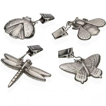 Conjunto de 4 Pinzas Sujeta Manteles Versa con Diseño de Insectos
