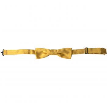 Dolce & Gabbana Yellow Silk Adjustable Neck Men Bow Tie