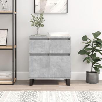 Aparador de madera contrachapada 60x35x70 cm en color gris hormigón, mueble de almacenaje para salón, buffet, armario auxiliar y armario de almacenamiento