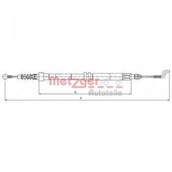 Cable de freno de mano Metzger 10.7393 para VW Transporter T4 Bus 2.4 D Syncro, incluye ambas posiciones traseras
