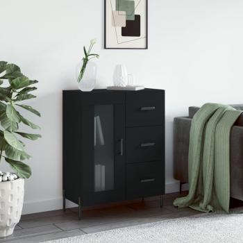 Aparador de madera de ingeniería negro 69,5x34x90 cm - Mueble de Almacenaje de Salón, Buffet para salón, Armario Auxiliar, Armario de Almacenamiento