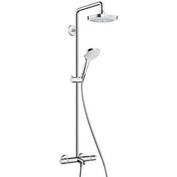 Hansgrohe 27352400 Croma Select E 180 columna de ducha para la bañera, 4 tipos de chorro, blanco/cromo