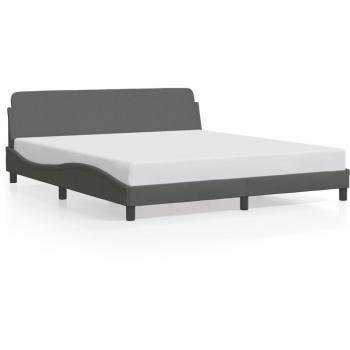 Dark Grey Fabric Queen Bed Frame without Mattress 152x203 cm
