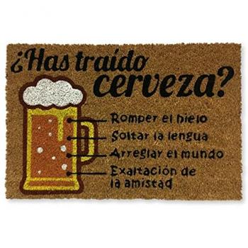 Felpudo de Coco Original Has traído Cerveza - 40x60 cm, Fibra de Coco y PVC, Diseño Divertido para Entrada Exterior