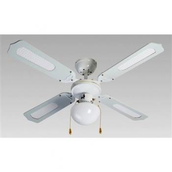 Ventilador de Techo FM VT-Classic-105B con Luz LED 50W, 4 Aspas, Blanco