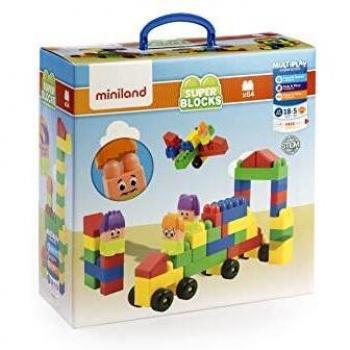 Miniland- Block Sup Bloc, 64 Piezas