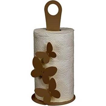 Porta Rollos de Papel Butterfly Beige, Diseño Elegante en Acero para 3 Rollos, Fabricado en Italia