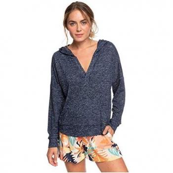 Roxy - Top de Manga Larga Agradable con Capucha - Mujer - M - Azul