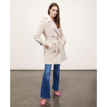 Gabardina corta cruzada de mujer