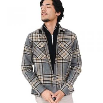 Deeluxe Jaden Grey M Check Flannel Overshirt for Men