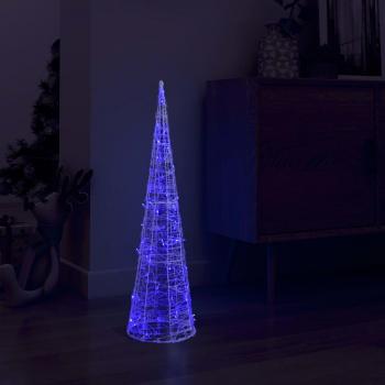 Cono de luz LED de pirámide decorativo acrílico azul 90 cm vidaXL