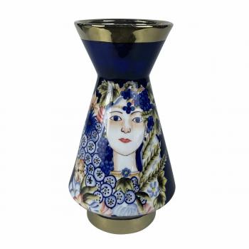 Jarrón de porcelana con diseño de cara multicolor para decoración del hogar