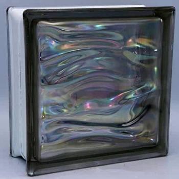 6 pieza BM bloques de vidrio AGUA perla neutro bloque de vidrio brillante 19x19x8 cm