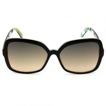 Emilio Pucci Butterfly Sunglasses EP0192 60mm Shiny Black Gradient Smoke