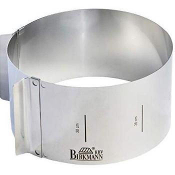 Anillo para Torta Regulable Birkmann Easy Baking 18-30 cm, Altura 10 cm, Acero Inoxidable