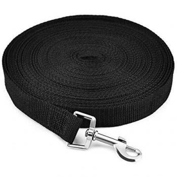 LITSPOT Correas Básicas para Perros,15M Negro Correa de Perro Obediente Cuerda Nylon Largo Mascota Perro Formación Correa de Entrenamiento Llevar