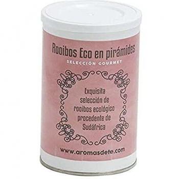 Aromas de Té, Té Infusión Rooibos, Infusión Natural, En Bolsitas, Sabor Suave y Dulce, Sin Teína, Adelgazante, Sin Gluten, 10 Pirámides