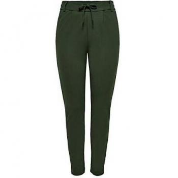 Only Poptrash Life Easy Chino Pants for Women, Regular Fit, Olive Green, Size S/30