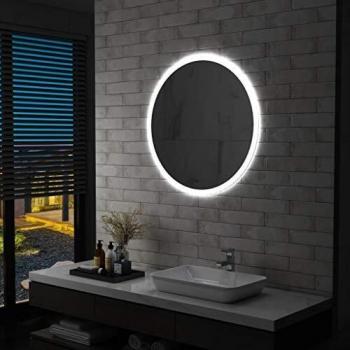 Espejo de baño redondo con luces LED plata Ø80cm