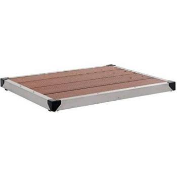 Plato de ducha exterior WPC acero inoxidable marrón 80x62 cm