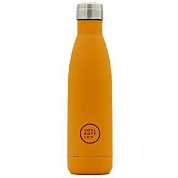 Cool Bottles - Botella de Agua de Acero Inoxidable - 500 ml - Vivid Orange - 26,5 x 7 cm - Botella Térmica Hermética - Bebidas Frías 36 H y Calientes 18 H - Triple-Cool Technology - Libre de BPA