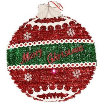 Bola de Navidad con Luz LED 40 x 4 x 40 cm - Rojo/Plateado/Blanco
