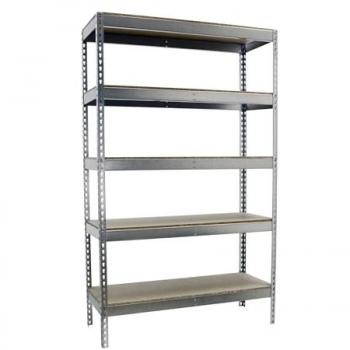 Estantería Metálica SimonRack de Almacenaje Industrial, 2500x1500x750 mm, 5 Baldas de Madera, Soporta 400 kg de Punto Flexión por balda, Galvanizado/Madera
