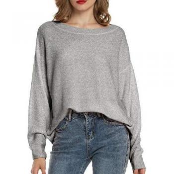 Jersey Mujer Punto Camiseta Manga Larga Sueter Invierno Jersey Rayas Basico Suelto Jerseys Camisa Tops Pull-Over Suéter Mujer Primavera Otoño Azul