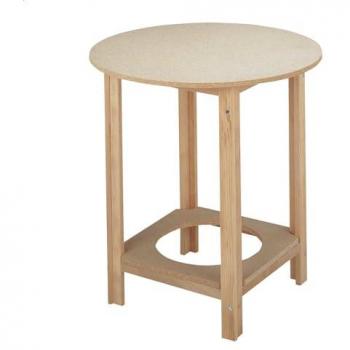 Mesa Camilla Redonda de Haya Sin Barniz 80x80x75 cm - Natural Marrón