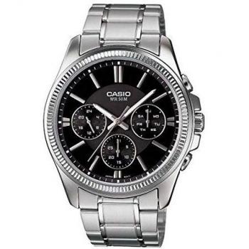Casio Men's Transparent Black Silver Analog Quartz Watch MTP-1375D-1AV