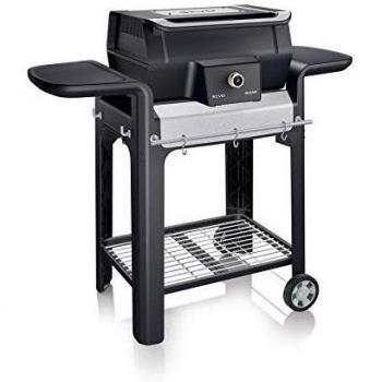 SEVERIN PG 8107 SEVO GTS Barbacoa Eléctrica de Mesa con Parrilla de Acero Inoxidable, Control OLED, Arranque Rápido, Apta para Interior y Exterior, BBQ de