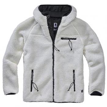 Brandit Chaqueta Polar Worker Blanca para Hombre, Tipo: Chaqueta, Material: Fleece, Color: Blanco, Talla: M