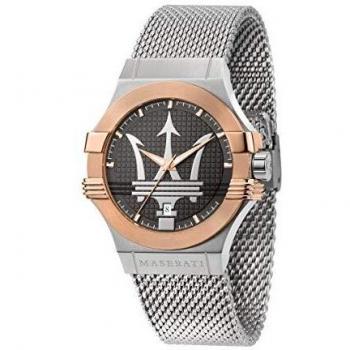 Maserati mens stainless steel rose gold pvd watch potenza collection with stainless steel strap r8853108007