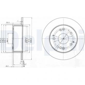 Disco de freno DELPHI BG3745, completo, 2 piezas