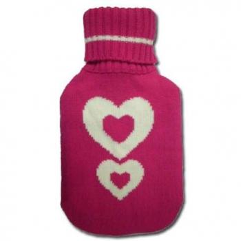 Bolsa de agua caliente forrada 2 litros corazones pink