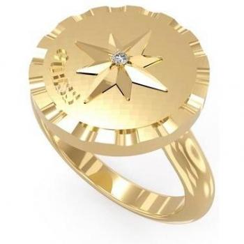 Anillo Monete de Acero Dorado Guess - Talla Única