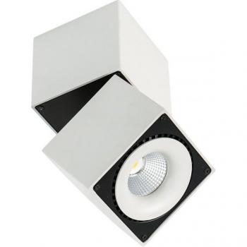 Luz de techo Sevilla Square 3000K - Técnico moderno LED montado en superficie, blanco y negro, blanco cálido 3000K, 2350lm - Italux