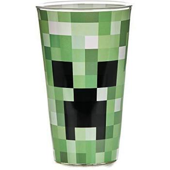 Paladone PP6729MCF Pixelated Creeper Glass | Vaso de 450 ml | Idea perfecta para los fans de Minecraft