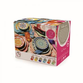 Villa d'Este Calamoresca Juego de 18 Platos de Gres y Porcelana