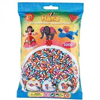 Hama Perlas Midi Bicolores 3000 Piezas - Mezcla de Rayas